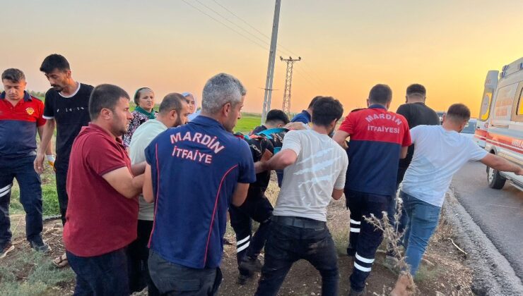 Nusaybin’de devrilen otomobildeki 5 kişi yaralandı