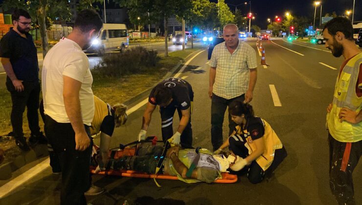 Alkollü sürücü, yol düzenlemesi yapan belediye işçisine çarptı