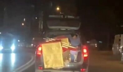Duyarsız sürücü trafiği tehlikeye attı