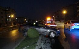 otomobil refüje çıkarak durabildi