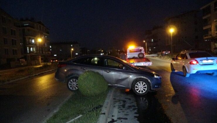otomobil refüje çıkarak durabildi