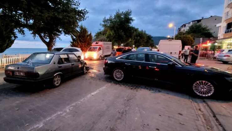 Alkollü sürücü, lüks otomobile çarptı