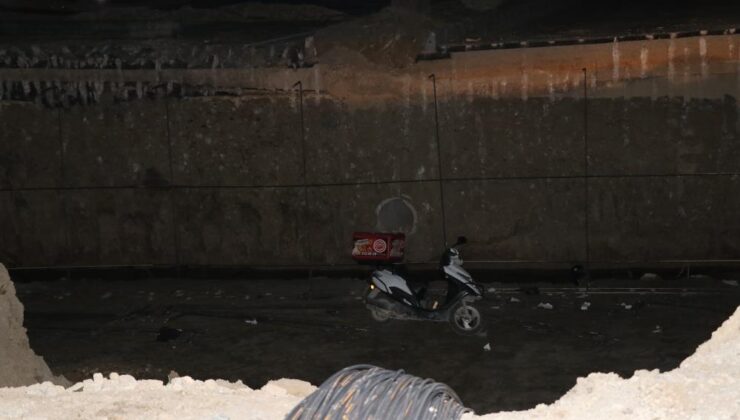 Motor kurye ölümden döndü, 4 metrelik çukura uçtu