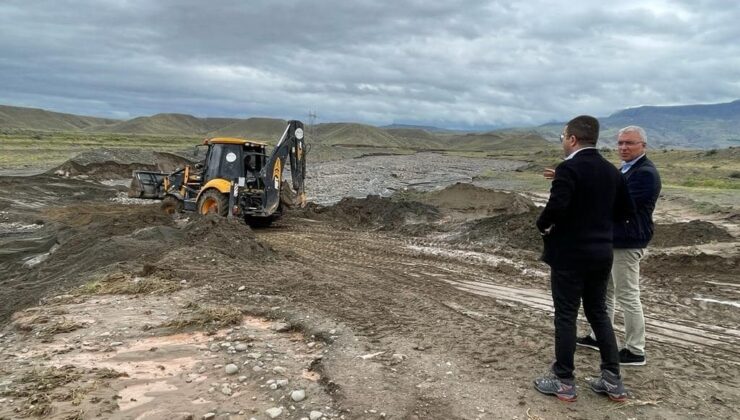 Kağızman’da hasar gören köprü ve menfezler onarılıyor