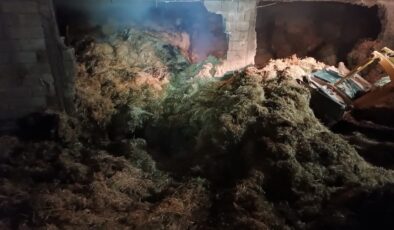 400 saman balyası küle döndü