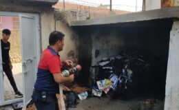 Nusaybin’de evin deposunda yangın