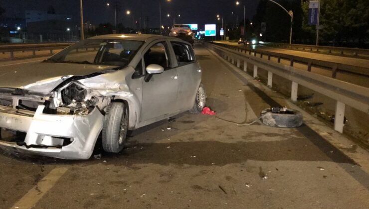Kazada kopan tekerlek başka kazaya sebep oldu