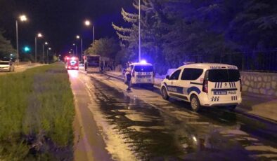 Konya’da koyun yüklü kamyonette yangın çıktı