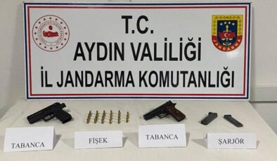 Arka koltuğa saklanan silahlar, jandarmanın dikkatinden kaçmadı
