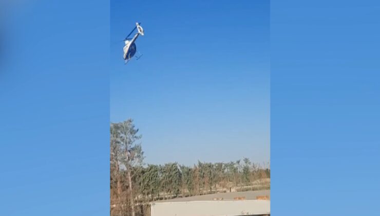 Rüzgara Kapılan Helikopter Ağaçlara Çarptı