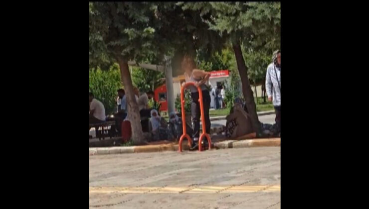 Uyuşturucu kullandığı iddia edilen kadın hastane bahçesinde krize girdi