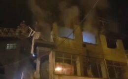 Hekimhan’da mutfak tüpü patladı, yangın çıktı