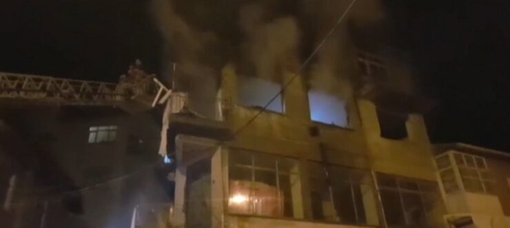 Hekimhan’da mutfak tüpü patladı, yangın çıktı