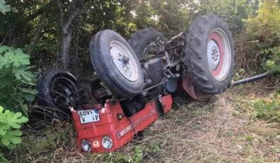 Takla atan traktörün sürücüsü hayatını kaybetti