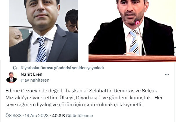Eren’den Demirtaş’a sürpriz ziyaret