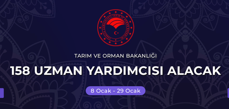 TARIM VE ORMAN BAKANLIĞI 158  PERSONEL ALIMI