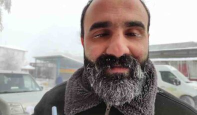 Ardahan’da soğuk hava, donan kirpikler