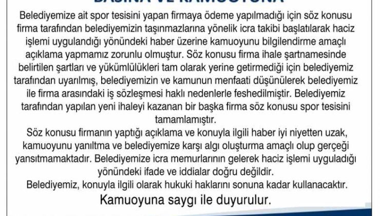 Bağlar Belediyesi’nden haciz haberi için açıklama