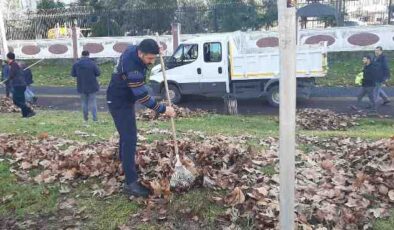 Bağlar’da kuru yapraklar toplanıyor, parklar yenileniyor