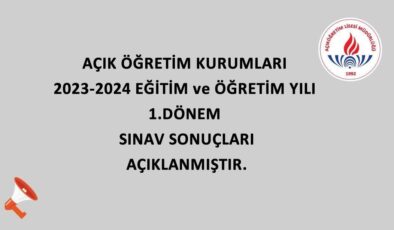 Açık Öğretim Lisesi 1. Dönem Sınav Sonuçları Açıklandı