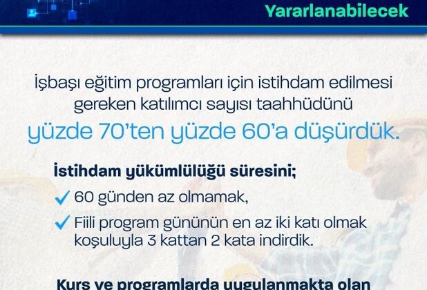İşbaşı eğitiminde kolaylık sağlandı