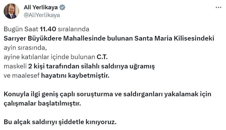 Santa Maria kilisesindeki saldırıya tepki