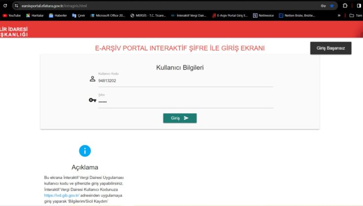 GİB e-Arşiv Portal e-fatura sistemi çöktü mü?