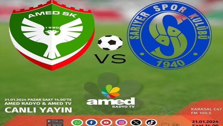 Amedspor Sarıyer maçı Amed Radyo Tv’de canlı yayınlanacak