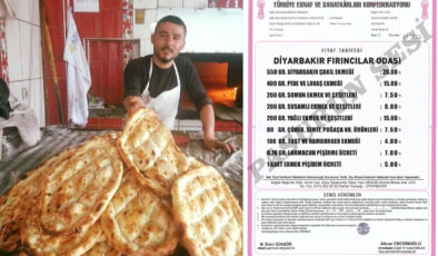 Diyarbakır’daki zamlı ekmek fiyat listesi açıklandı
