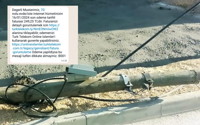 Olmayan internet hattına rağmen fatura kesildi!