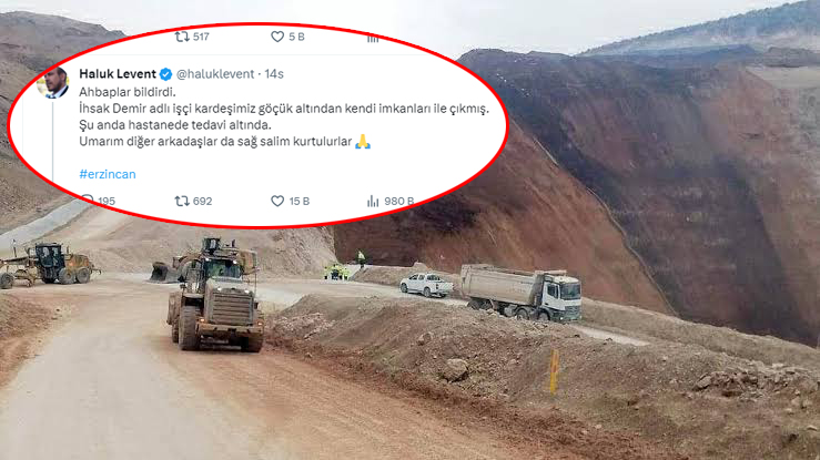 Toprak altında kalan bir işçi kendi imkanlarıyla çıktı
