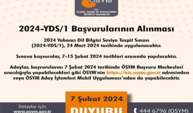 2024-YDS başvuruları başladı