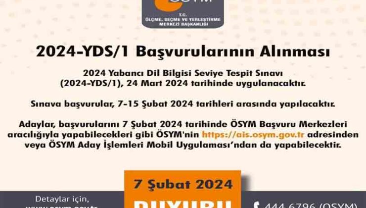 2024-YDS başvuruları başladı