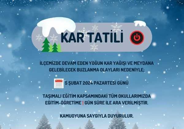 Saray’da kar tatili: eğitime ara