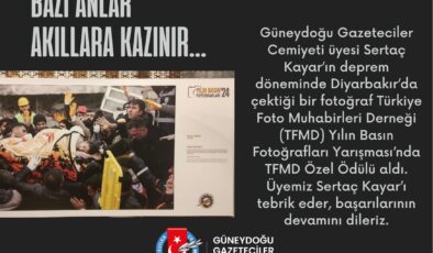 Diyarbakırlı Gazeteci Sertaç Kayar’ın Fotoğrafı Ödül Aldı