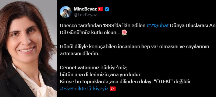 Eski AK Partili Vekil Lök Beyaz’dan Anadili Günü mesajı