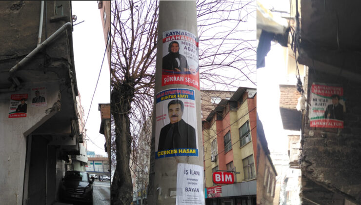 Diyarbakır’da muhtar adayları arasında afiş asma savaşı