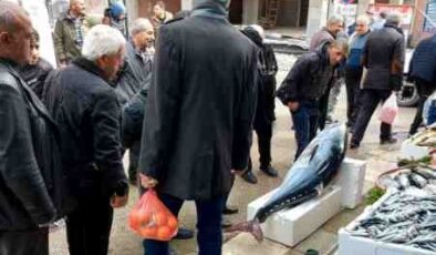 Elazığ’da sergilenen dev orkinos