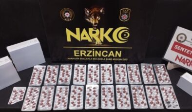 Erzincan’da sentetik hap operasyonu