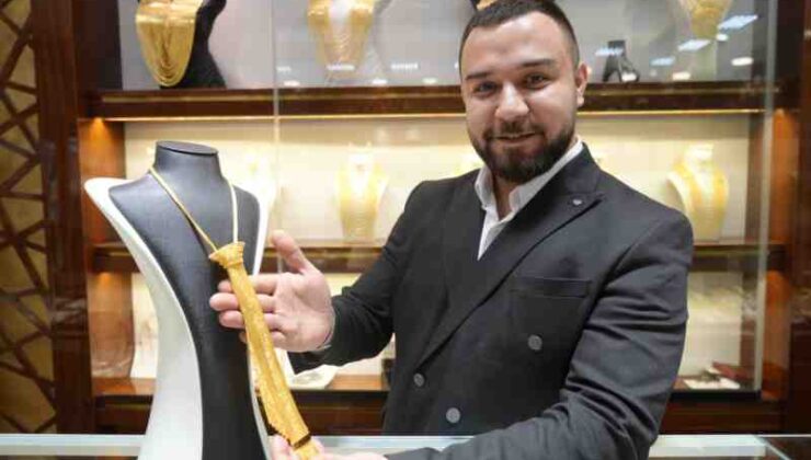 Gaziantep’ten altın kravat modası
