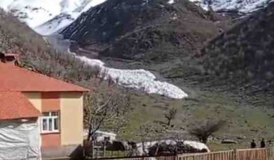 Güneşli hava çığ getirdi: Köyde panik