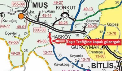 Muş’ta kar yağışı yolları kapattı