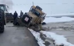Yüksekova’da iş makinesi kazası