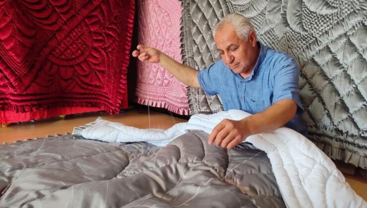 Yarım asırlık yorgan ustasından sanat eseri
