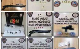 Elazığ’da 14 adet ruhsatsız silah ele geçirildi