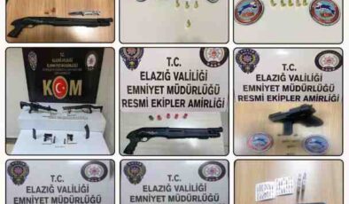 Elazığ’da 14 adet ruhsatsız silah ele geçirildi