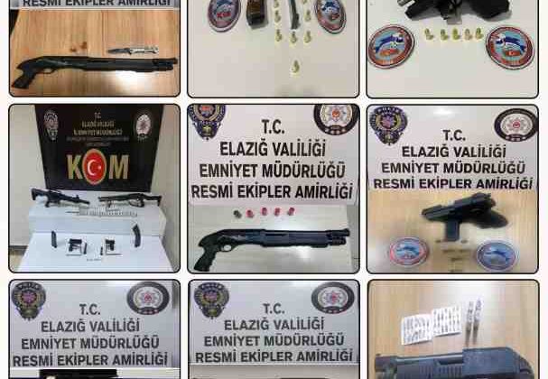 Elazığ’da 14 adet ruhsatsız silah ele geçirildi