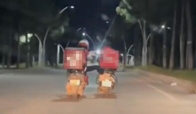 Elazığ’da tehlikeli motosiklet yolculuğu
