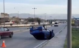 Elazığ’da otomobil takla attı: 1 yaralı