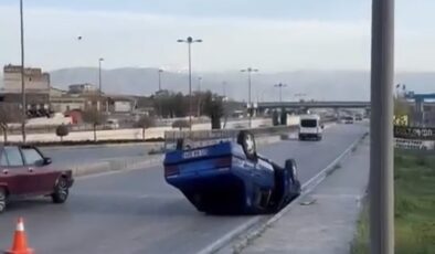 Elazığ’da otomobil takla attı: 1 yaralı